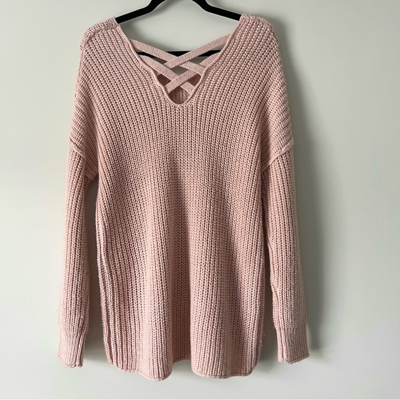 Mossimo Supply Co. Peach V-Neck Oversized Sweater - Picture 6 of 9